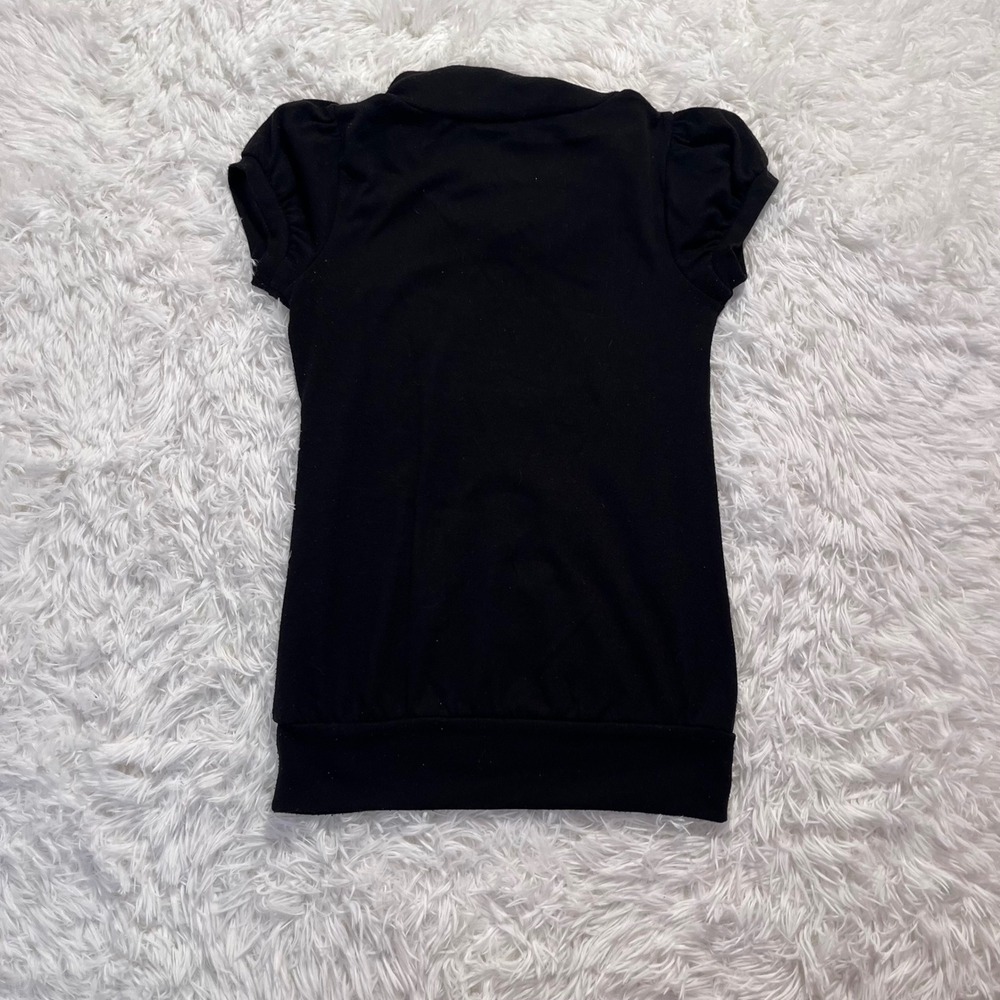 y2k vintage black puff sleeve button detail top small - Picture 6 of 6